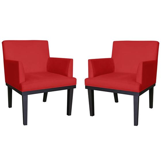 Imagem de Kit 2 Poltronas Decorativas Vitoria Vermelho - Malta Decor