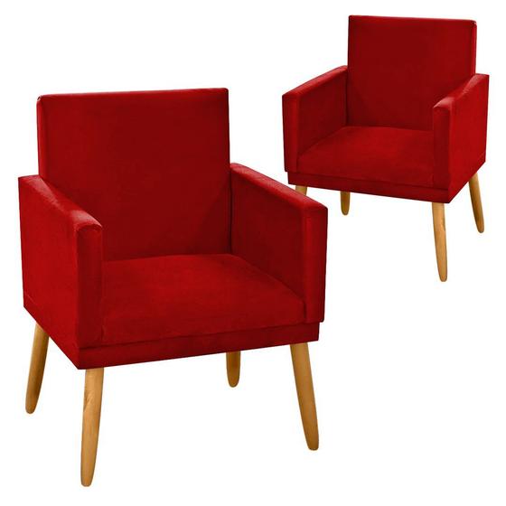 Imagem de Kit 2 Poltronas Nina CR suede marsala para sala e recepção