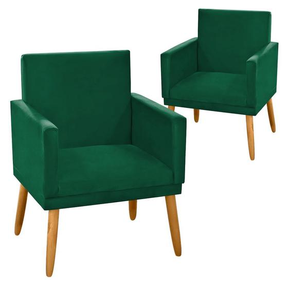 Imagem de Kit 2 Poltronas Nina CR suede verde para escritório