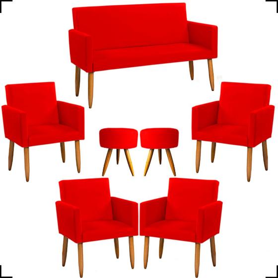 Imagem de Kit 2 Poltronas Nina Para Sala Decorativa Com Base E Capitonê Suede Cores Pé Castanho - Clique E Decore