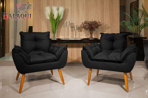 Imagem de Kit 2 Poltronas Opala Preto Balaqui Shop