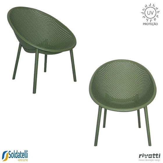 Imagem de Kit 2 Poltronas Outdoor Drops Várias Cores com Proteção UV - Rivatti