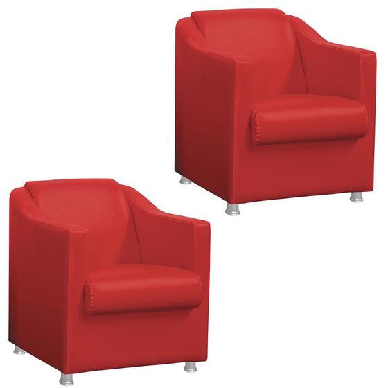 Imagem de Kit 2 Poltronas Tilla Decorativa Escritório Vermelho