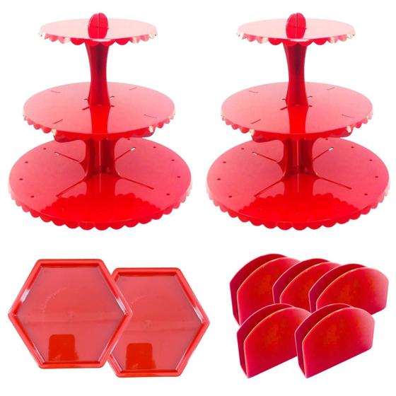 Imagem de Kit 2 Porta Bala Triplo 2 Bandeja Sextavada 5 Porta Guardana