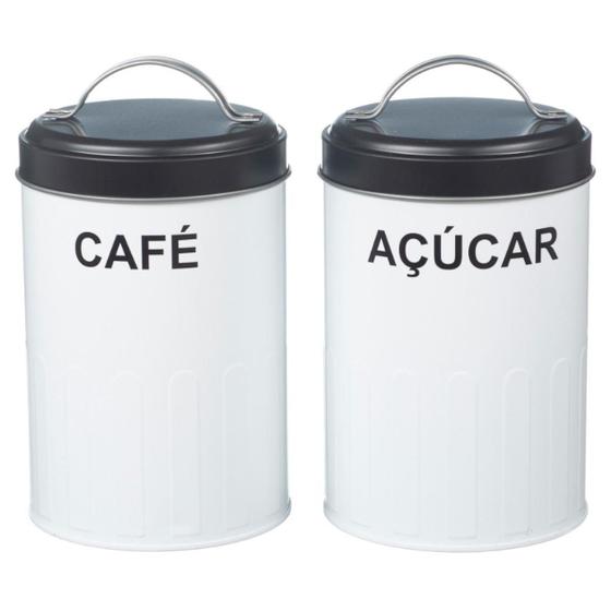 Imagem de Kit 2 Porta Mantimentos Potes Para Café e Açucar Decoração