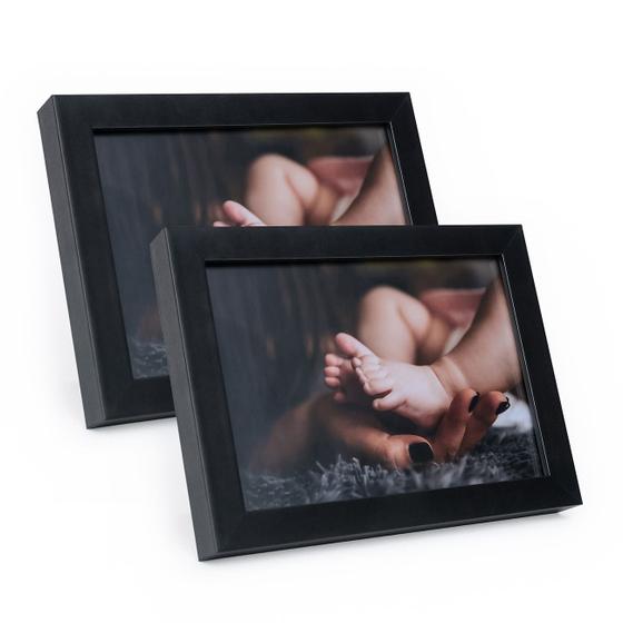 Imagem de Kit 2 Porta Retrato 15x21 C/ Vidro Fotografia Decorações De Mesa e Parede Moldura Para Casa Fotos Família Namorados