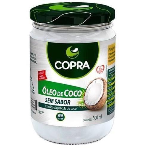 Imagem de Kit 2 Pote De Óleo De Coco Sem Sabor Copra 500Ml Vidro