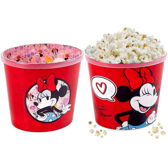 Imagem de Kit 2 Pote de Pipoca da Minnie Retro Vermelho 2.1 litros Plasútil