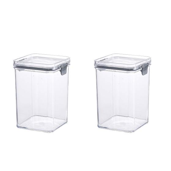 Imagem de Kit 2 Pote Hermético Para Alimentos Multiuso Com Travas 1L