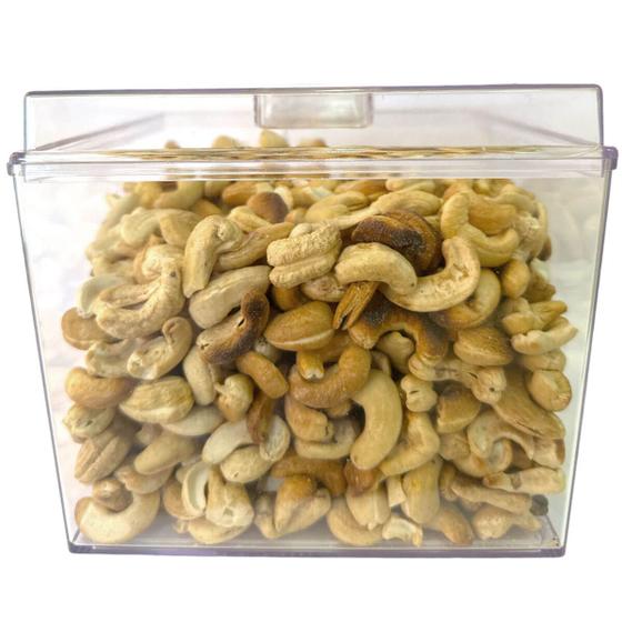 Imagem de Kit 2 Potes Acrílico Quadrado com Tampa 3,3lts+ Conchas 300ml