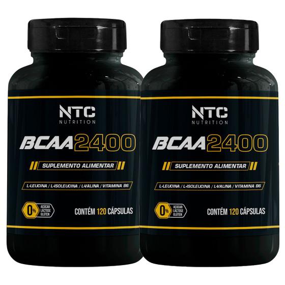 Imagem de Kit 2 Potes BCAA Vitamina Suplemento Alimentar 100% Natural Natunectar 240 Capsulas Energia pré-treino e pós-treino Esportivo