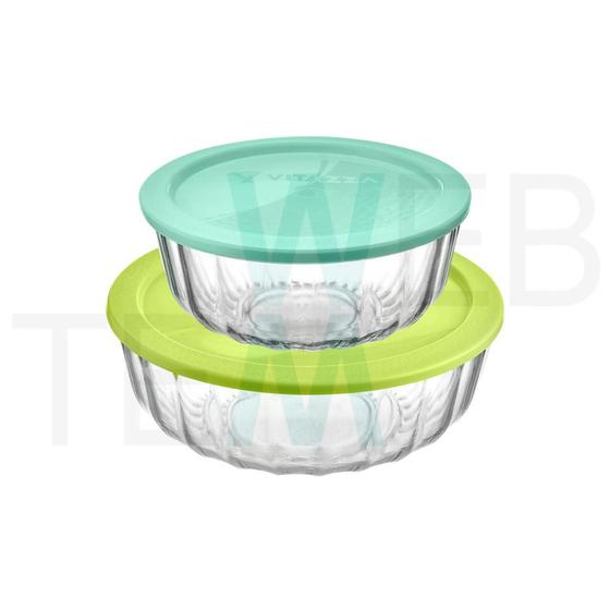 Kit 2 Potes de Vidro com Tampa Tigela Oceani 1,5L e 3,8L Vitazza Menor preço em Kit 2 Potes de Vidro com Tampa Tigela Oceani 1,5L e 3,8L Vitazza