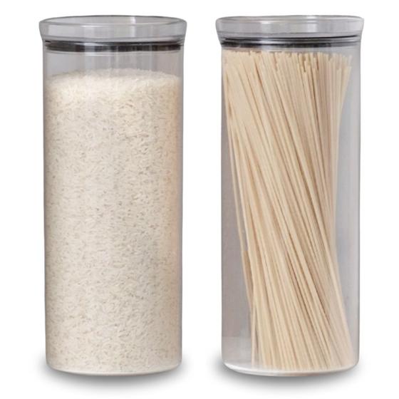 Imagem de Kit 2 Potes Grandes Redondos Herméticos 2200ml Paramount