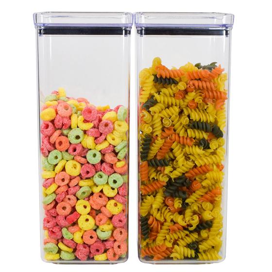 Imagem de Kit 2 Potes Hermético 2.2 Litros com Tampa Acrílico Porta Mantimento Lumini