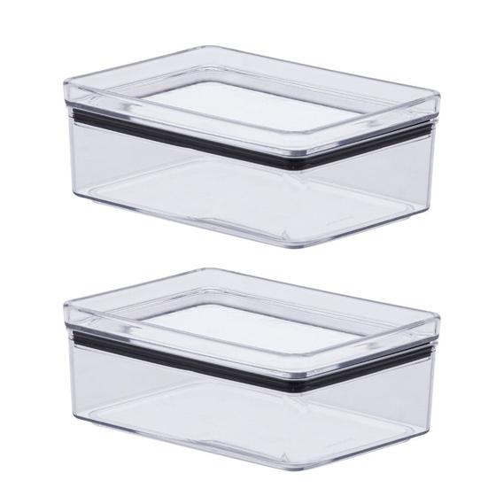 Imagem de Kit 2 Potes Herméticos Porta Frios 770ml Empilháveis