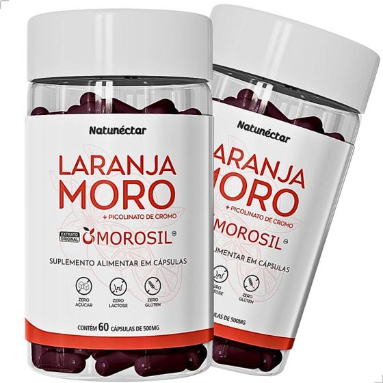 Kit 2 Potes Laranja Moro Suplemento Alimentar Natural 120 Capsulas Extrato Premium Thermo Natunectar