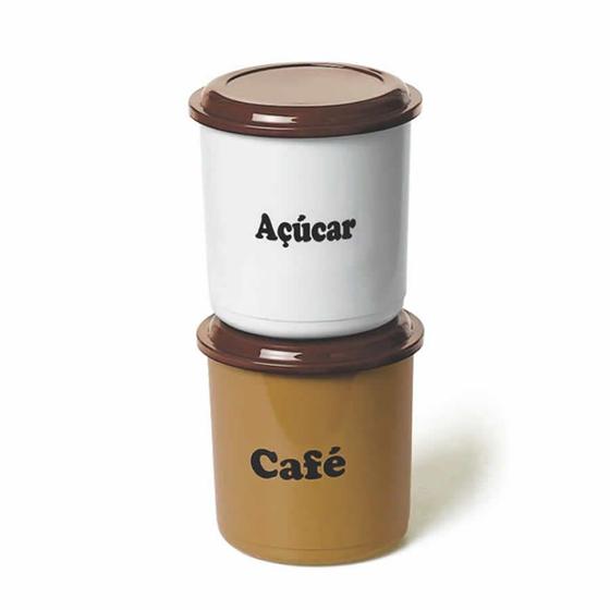 Imagem de Kit 2 Potes Mantimentos Pote Café e Açúcar 1,3 L - 23252