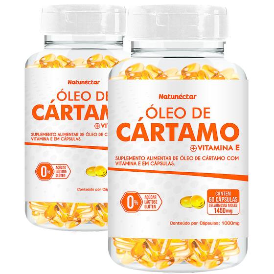 Imagem de Kit 2 Potes Óleo de Cartamo Suplemento Alimentar Natural Natunectar 120 Cápsulas Gelatinosas Moles