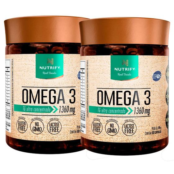 Kit 2 Potes Ômega 3 Suplemento TG Ultra Concentrado 60 Cápsulas cada pote Menor preço em Kit 2 Potes Ômega 3 Suplemento TG Ultra Concentrado 60 Cápsulas cada pote