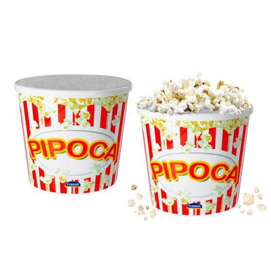 Imagem de Kit 2 Potes para Pipoca Balde Grande Estampado 2.1L