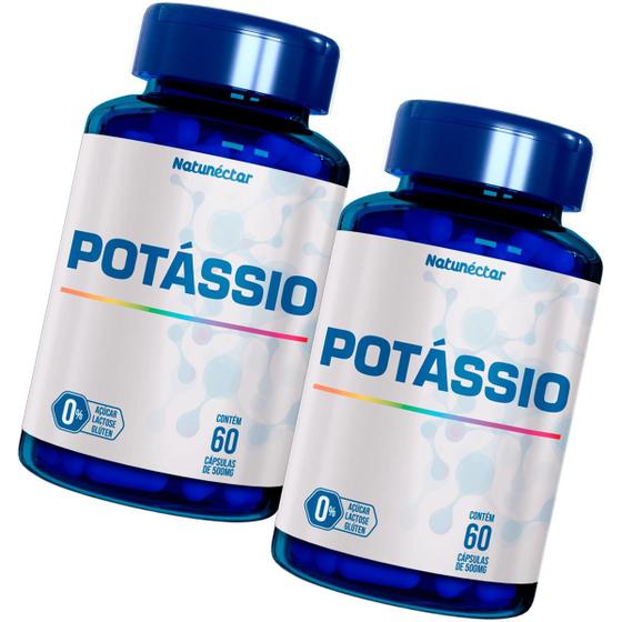 Imagem de Kit 2 Potes Potássio Puro 100% Natural Suplemento Alimentar Original Natunectar Vitamina Magnésio 120 Capsulas