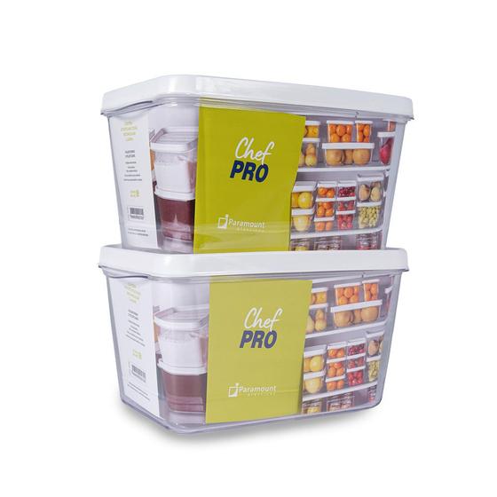 Imagem de Kit 2 Potes Retangulares Chef Pro Paramount 2400 ml