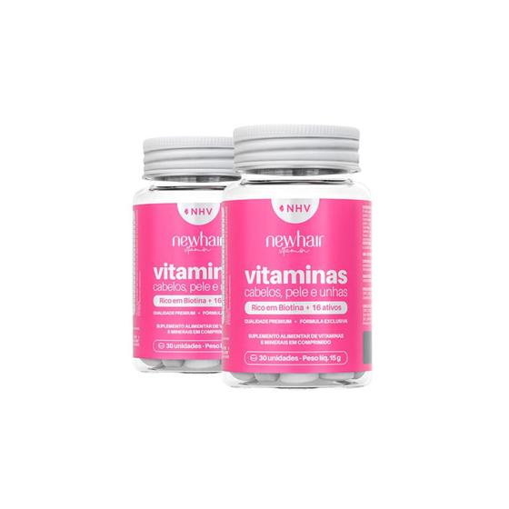 Imagem de Kit 2 Potes Suplemento Vitamina Capilar - New Hair Biotina