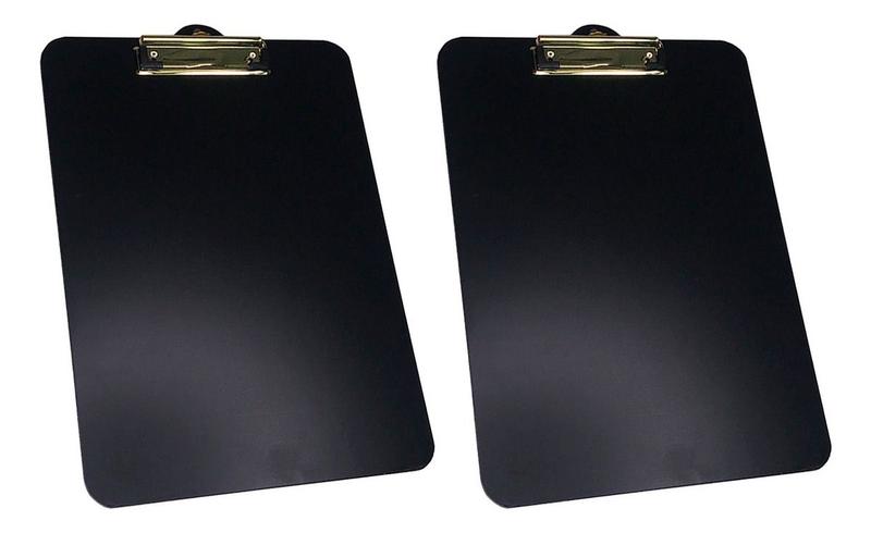 Kit 2 Prancheta A4 Black Officio Stalo com Prendedor para escrever com giz e giz liquido Imagem de Kit 2 Prancheta A4 Black Officio Stalo com Prendedor para escrever com giz e giz liquido