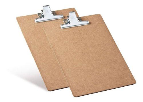 Imagem de Kit 2 Pranchetas A4 De Madeira Mdf Com Prendedor De Metal