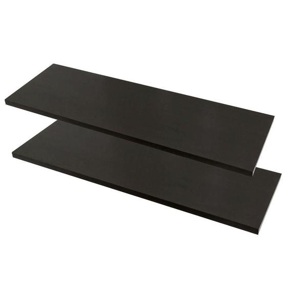 Imagem de Kit 2 Prateleiras 40X15 Flutuantes Mdf 15Mm Preto Decoração