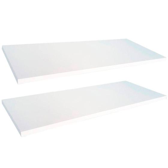 Imagem de Kit 2 Prateleiras 60X20Cm Mdf Branco Com Suporte Invisível
