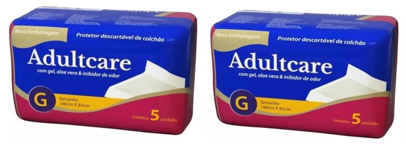 Imagem de Kit 2 Protetor Descartável De Colchão - Adultcare. Pct 5 Und