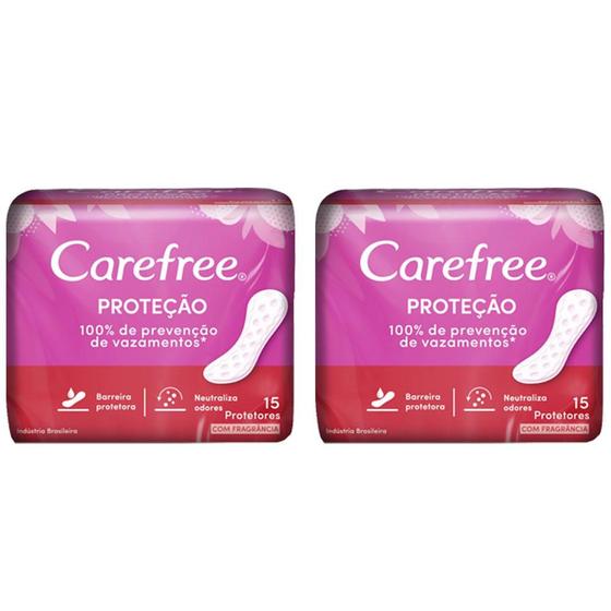 Imagem de Kit 2 Protetor Diário Carefree Proteção com Perfume c/ 15 unidades