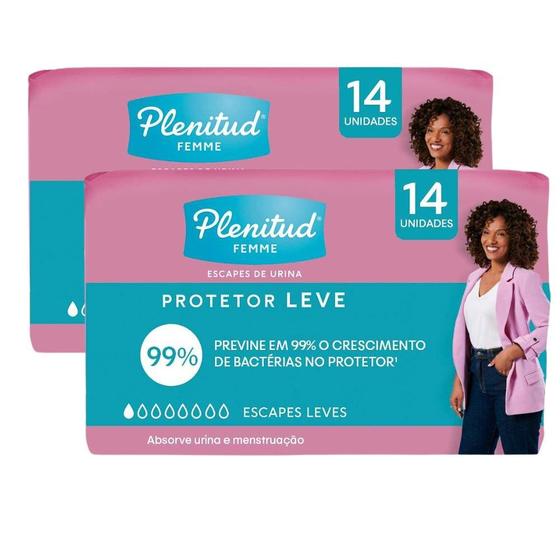 Imagem de Kit 2 Protetor Diário Plenitud Femme Leve 14 Unidades