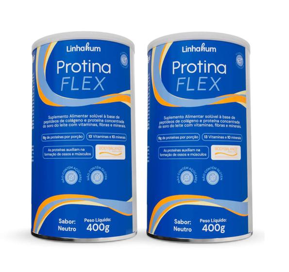 Imagem de Kit 2 Protina Flex Peptídios Colágeno Whey Protein Linhahum