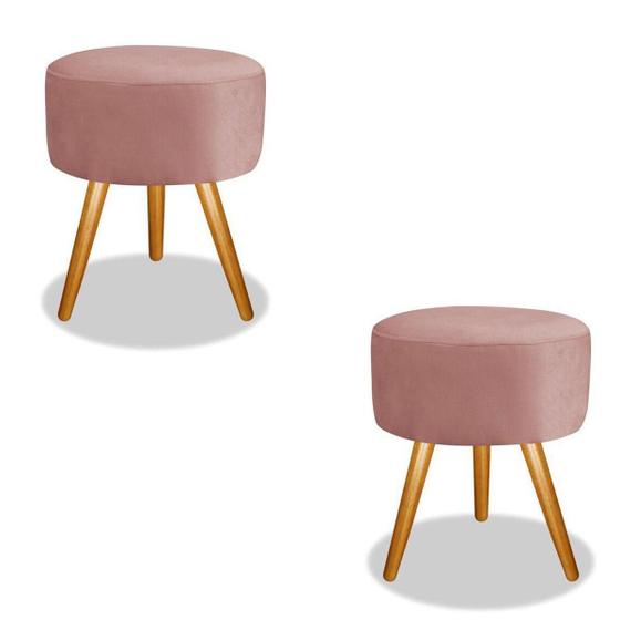 Imagem de Kit 2 Puff Banqueta Para Sala Redondo Recepção Rosê