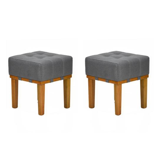 Kit 2 Puff Banquetas Para Sala Quadrado Apoio Para Os Pés 45 cm - Sanna Decor Imagem de Kit 2 Puff Banquetas Para Sala Quadrado Apoio Para Os Pés 45 cm