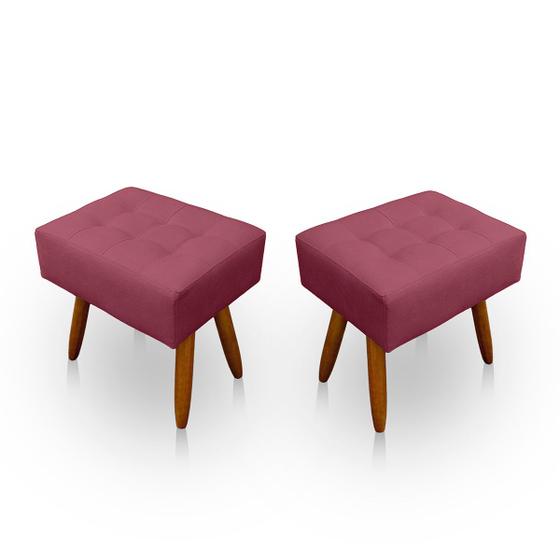 Imagem de Kit 2 Puff Retangular New para Sala e Quarto Suede  - LH Decor