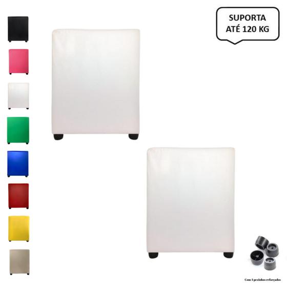Imagem de Kit 2 Pufs Puff Banqueta banco Cubo Quadrado Decorativo