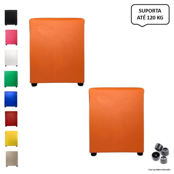 Imagem de Kit 2 Pufs Puff Banqueta banco Cubo Quadrado Decorativo