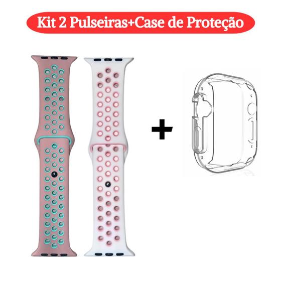 Imagem de Kit 2 Pulseiras Champion+Case Para Smartwatch Ultra W69 U9 49mm Microwear