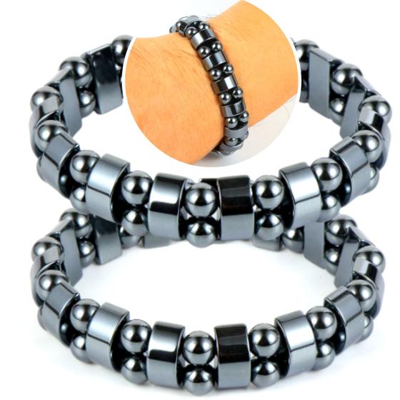 Kit 2 Pulseiras Pedra Natural Hematita Magnética Auxilia Ansiedade Oferta Menor preço em Kit 2 Pulseiras Pedra Natural Hematita Magnética Auxilia Ansiedade Oferta