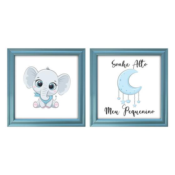 Imagem de Kit 2 Quadro Decorativo Infantil Quarto Bebê Menina e Menino