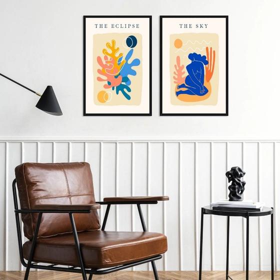 Imagem de Kit 2 Quadros Arte Matisse Eclipse e The Sky 24x18cm - com vidro