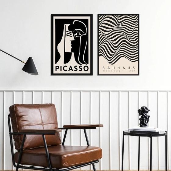 Imagem de Kit 2 Quadros Artes Picasso Bauhaus 45X34Cm - Com Vidro