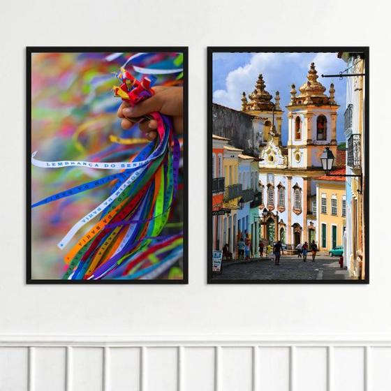 Imagem de Kit 2 Quadros Bahia - Senhor Bonfim 33x24cm