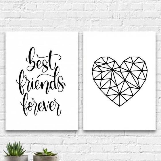 Imagem de Kit 2 Quadros Best Friends Forever 33x24cm