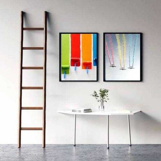 Imagem de Kit 2 Quadros Cores Da Vida 24X18Cm - Com Vidro