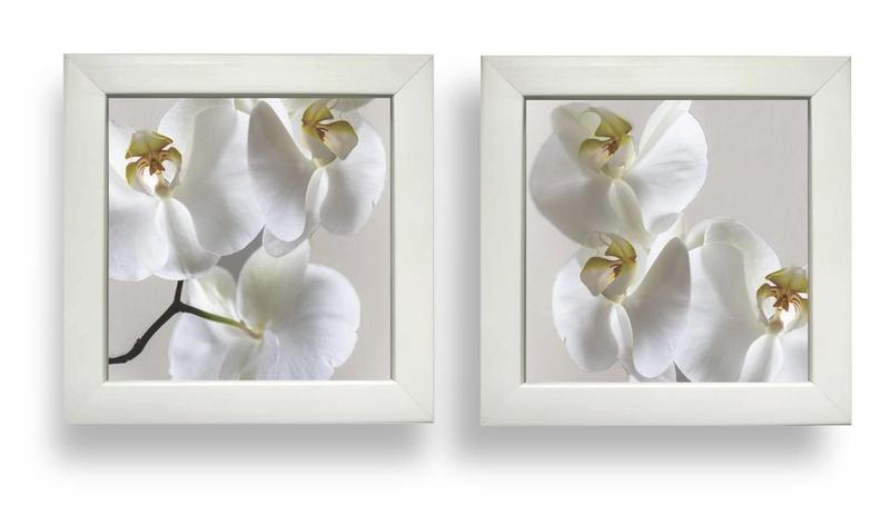 Imagem de Kit 2 Quadros Decorativos Banheiro Orquídea Lavabo Sala