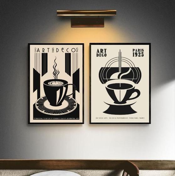 Imagem de Kit 2 Quadros Decorativos Café - Art Deco 33X24Cm